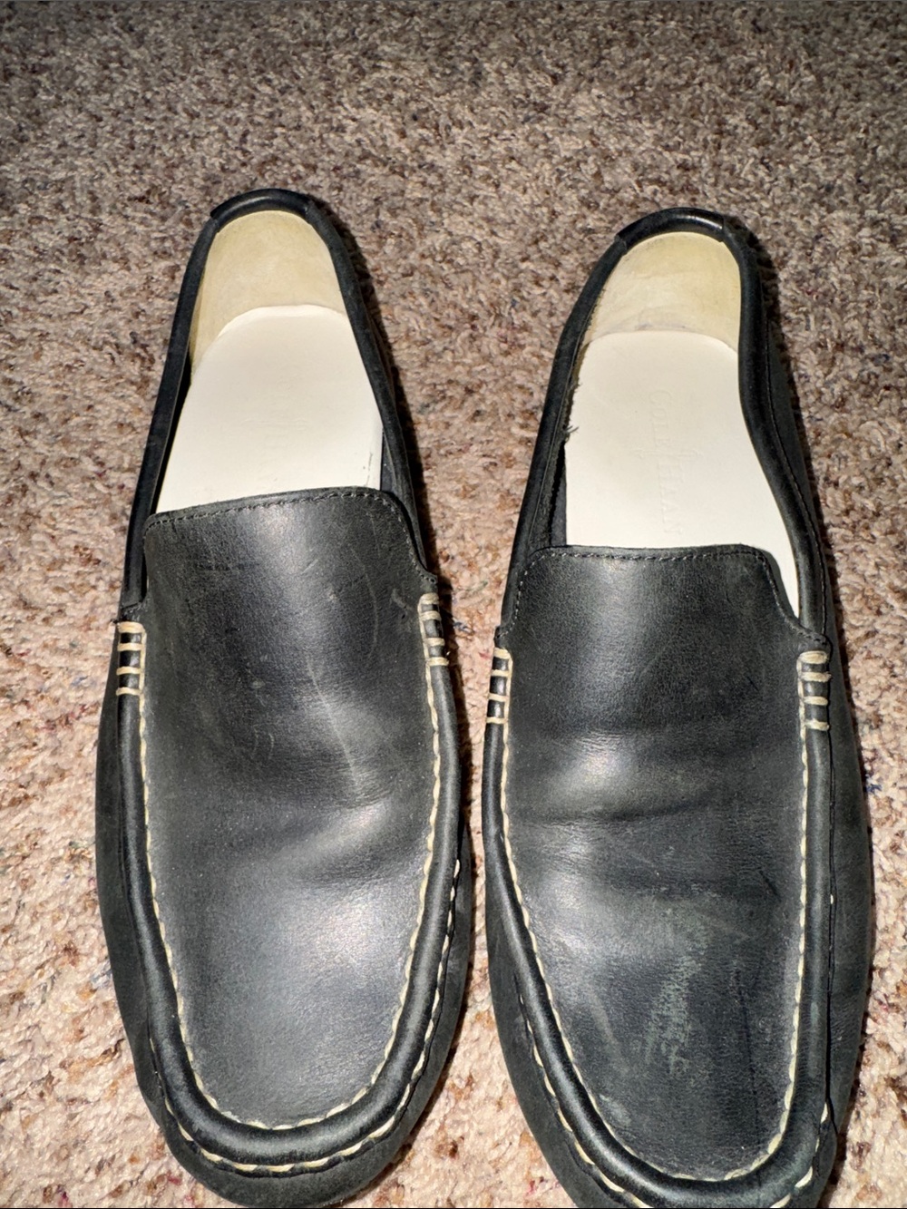 Cole Haan Men's Black Leather Slip-On Loafers